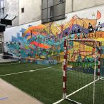Fresque réalisée sur mur du Collège Yvonne Le Tac à Paris par JEAN-MARC LE JEUNE