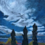 Full moon behind the cypress par Gentil