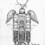marielle_guille_dessin_encre_crayon_le_cerveau_de_l_artiste_en_cabinet_de_curiosité