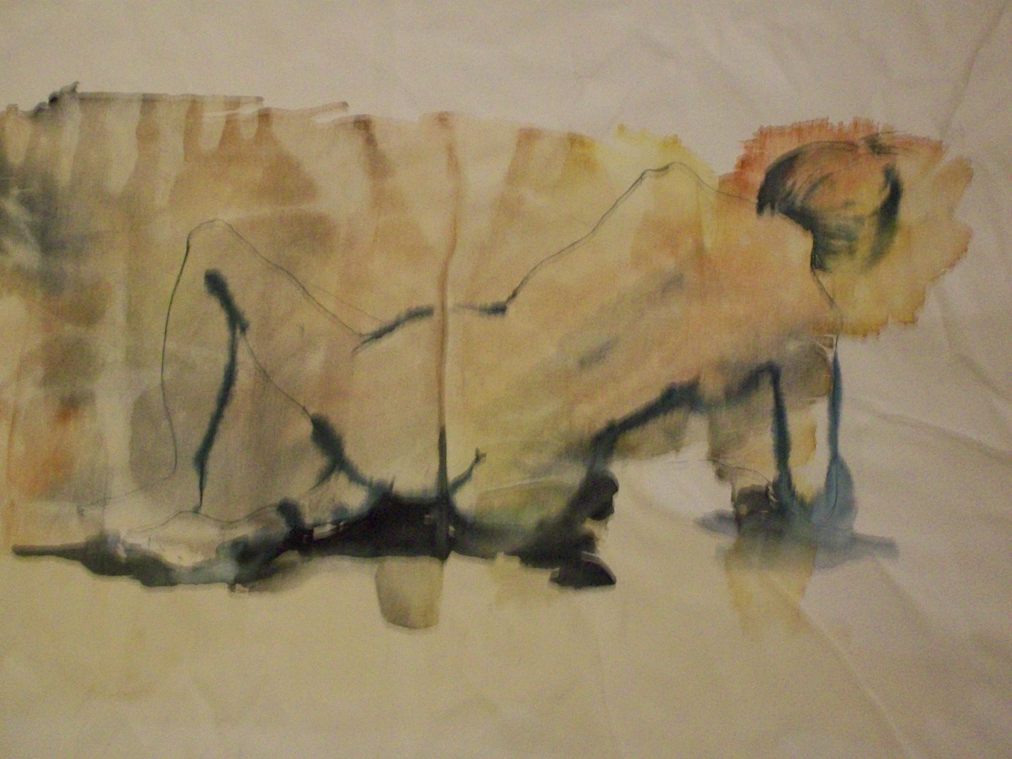 genevieve-bonnet-cadith-nue-de-dos-couchee-tech-aquarelle-sur-papier-froisse-2017-35x45
