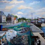 le quai et le chantier maritime HST 65x81cms par Gilles Clairin