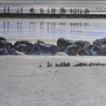 Promenade sur la digue (collection privée) 116x89 cm par Didier THIRION