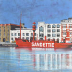 Le bateau-feu Sandettié 100x100 cm par Didier THIRION
