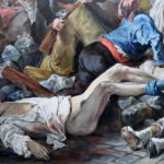 Fragment de la copie de \"La liberté guidant le peuple\" par Tatiana Pivovarova