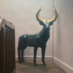 Sculpture d\'un cerf en métal (acier) par MAIRE Cyril