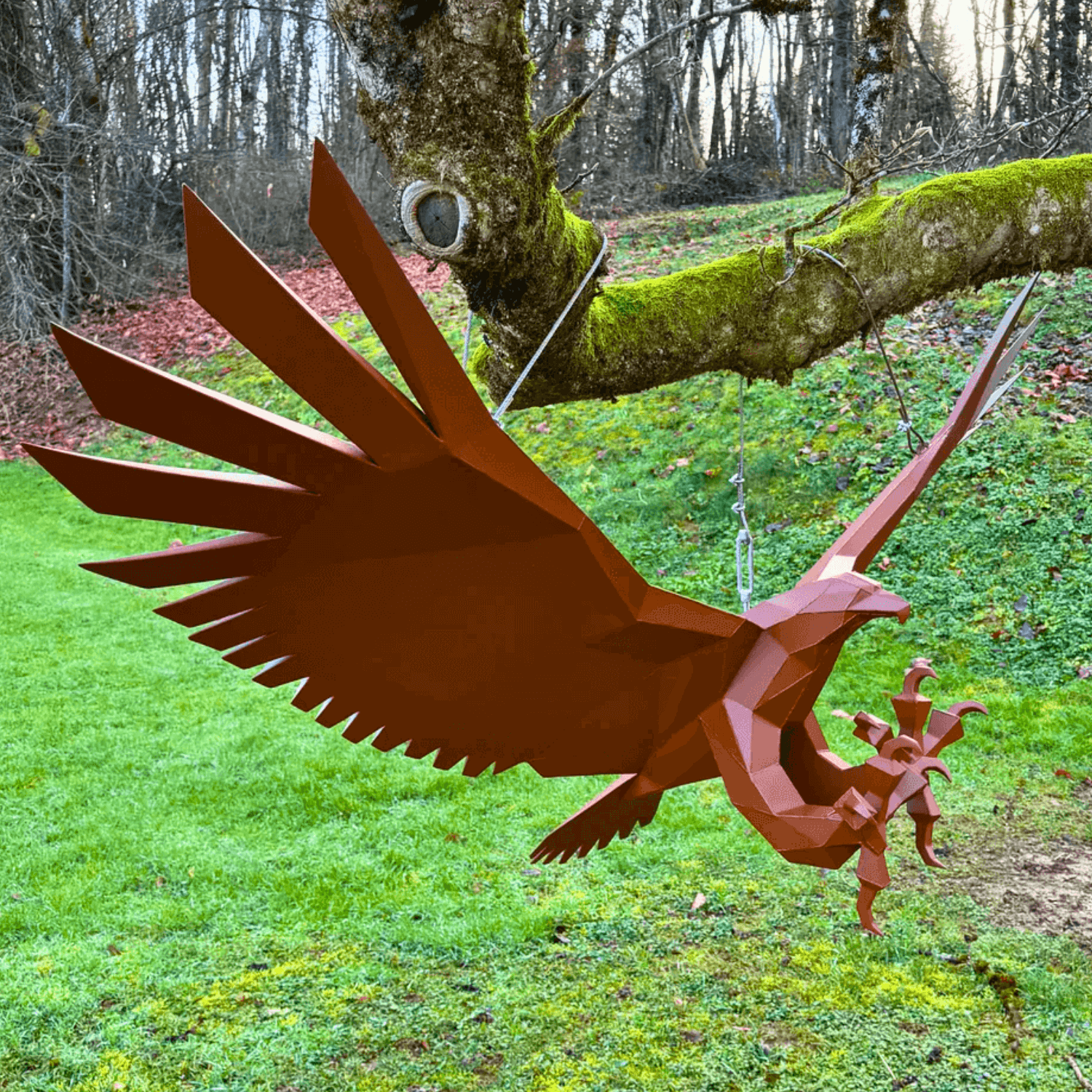 aigle-en-acier-finition-epoxy-marron-effet-sable