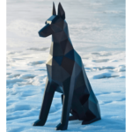 Sculpture Dobermann en métal – Statue Doberman en acier par MAIRE Cyril