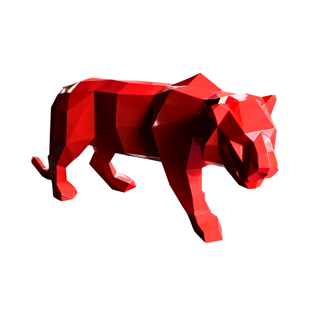sculpture-tigre-rouge-en-metal