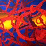 Rune 2018 huile sur toile 81x145cm par Bernard Goutiers