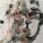 un regard  encre, dessin sur papier et sous verre  50x70cm 