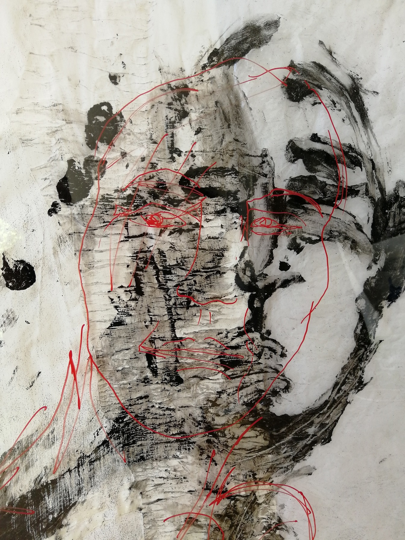 un-regard-encre-dessin-sur-papier-et-sous-verre-50x70cm