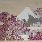 Hokusai cerisiers en fleurs devant le mont Fuji par ANNENKOFF Natalia et Nicolas