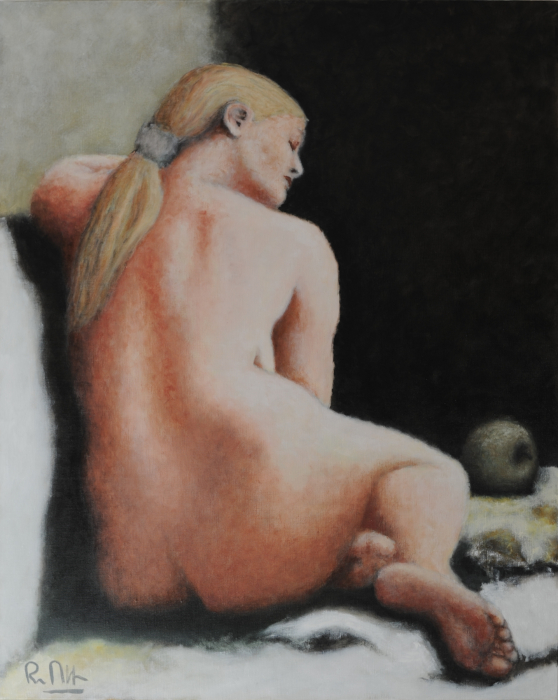 nu-et-pomme-sur-fond-noir