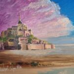 LE MONT ST MICHEL A L\'AUBE par Michel Emile Arthur Schaillée