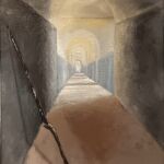 Le pélerin 55x44 huile sur carton 2026 par Renaud WIDMER