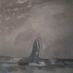 Le penseur, Huile sur toile (1mx1m) Alissa Grün par Alissa Grün