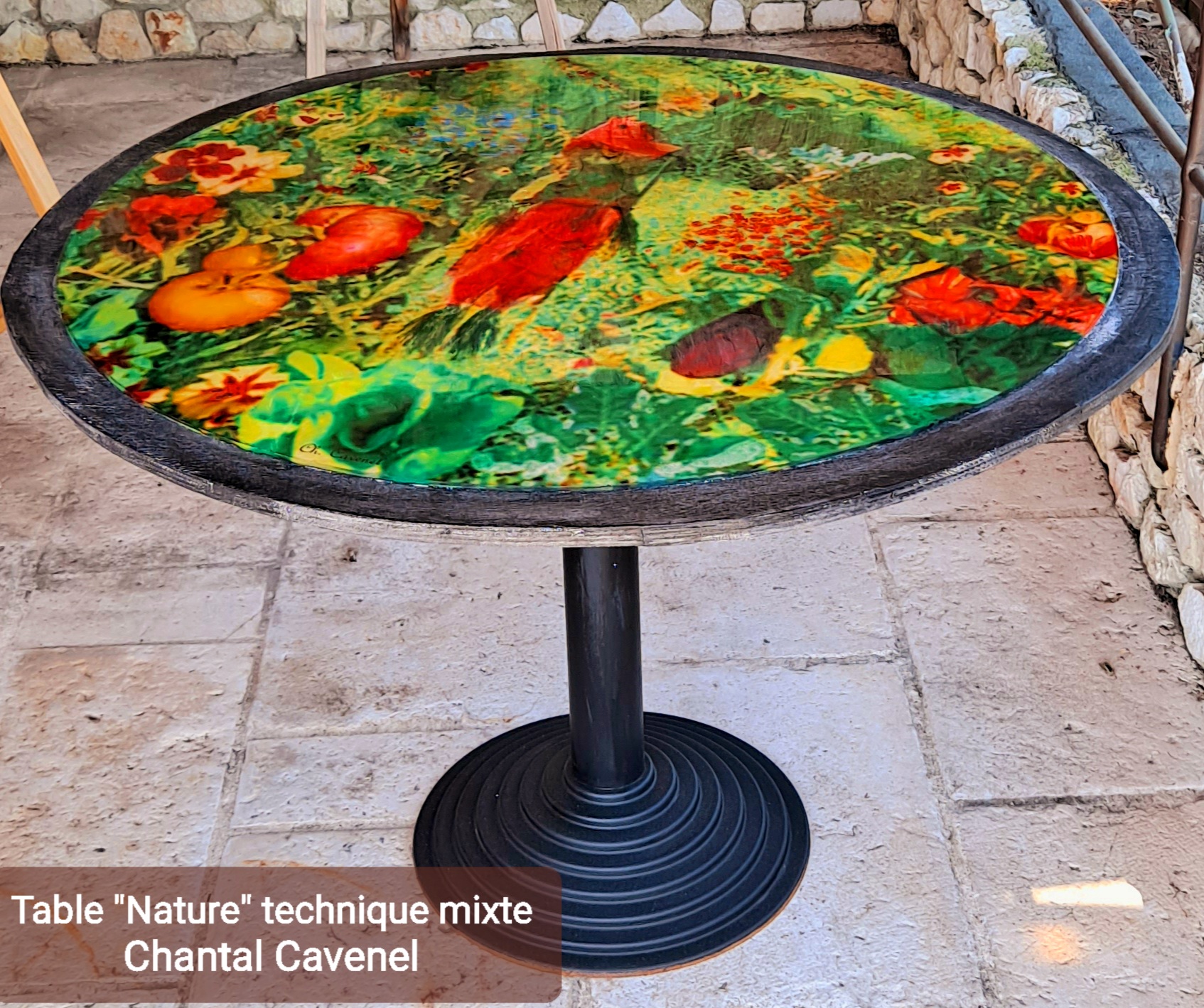 table-plexi-nature-technique-mixte