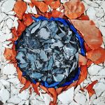 Etincelle, 26x26 cm, 2020, marbre, brique par AUDE FOURRIER