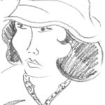 FEMME AU CHAPEAU, actrice de cinema film en noir et blanc par Catherine LE GARS