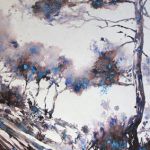 Végétal azuré et roche maritime