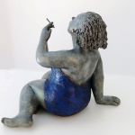 plaisir du geste ; sculpture bronze par Michelle PEYRE dite Mimi