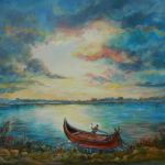 Au lever du soleil à la pêche