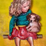 Petite fille au chien par Sophie POMMARAT