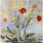 Bouquet agapanthes et deux tulipes par Nath Genneson Tirrell