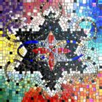 RESONANCE Mosaïque sur medium 40x40 cm (202)2
