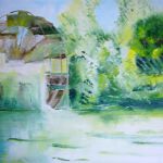 Roue à aubes- Isle sur la sorgue- format 55X46cm-huile au couteau