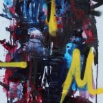 Son Style - Pâte à structure graphite, huile et spray sur toile - 120x30 cm - 850€ (2)
