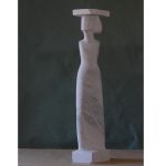 4. Cariatide, marbre bardiglio de Carrare, h 80 cm