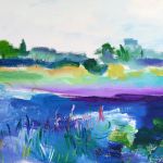 Crépuscule le long de la Vilaine, 2015, huile sur toile, 50x65