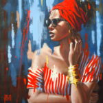 Femme au turban rouge par SYLVIE JULKOWSKI-EGARD