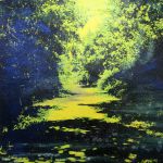 La voie verte - Technique mixte sur toile - 100 x 100 cm