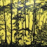Noir et jaune - Forêt de Fontainebleau - Technique mixte sur toile - 100 x 100 cm