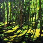 Un matin en forêt - Lausanne - Technique mixte sur toile - 100 x 100 cm