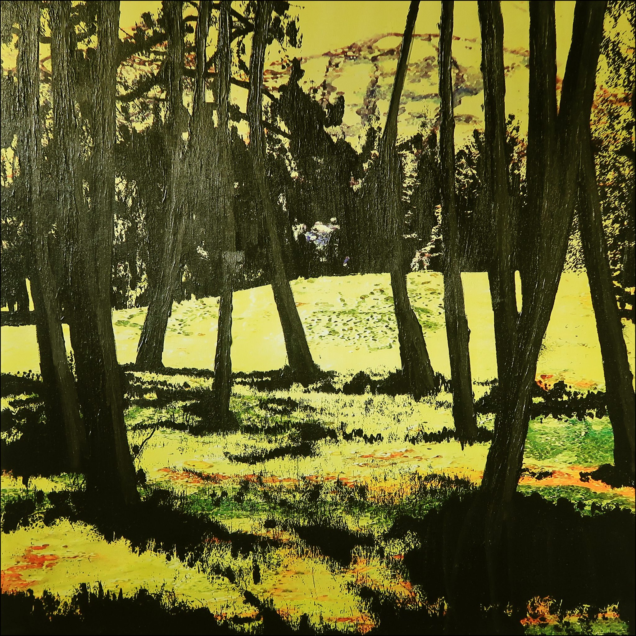 un-matin-en-foret-lucerne-technique-mixte-sur-toile-100-x-100-cm