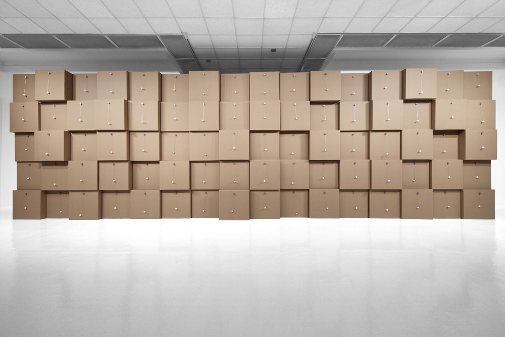 294 PREPARED DC-MOTORS, COTTON BALLS, CARDBOARD BOXES 70X70X70CM, 2011